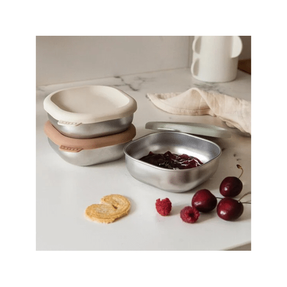 Beaba Rvs Snack Doosjes Multi Use X3 Natural