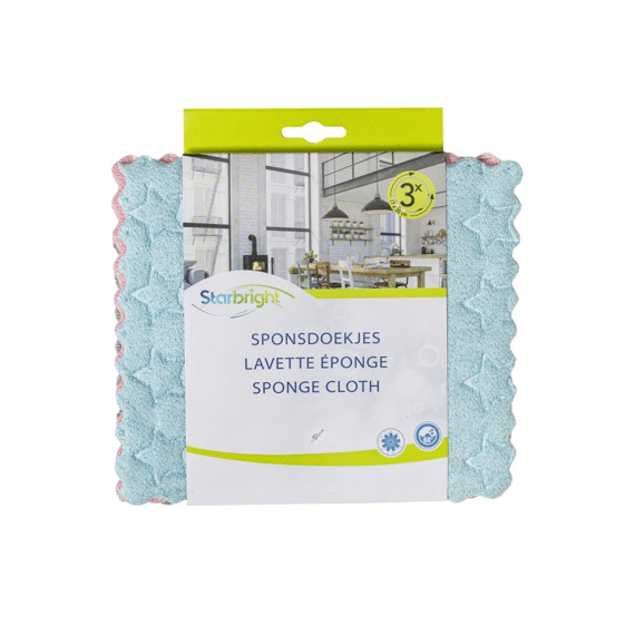 Starbright Microvezel Sponsdoek 17x20cm 3st