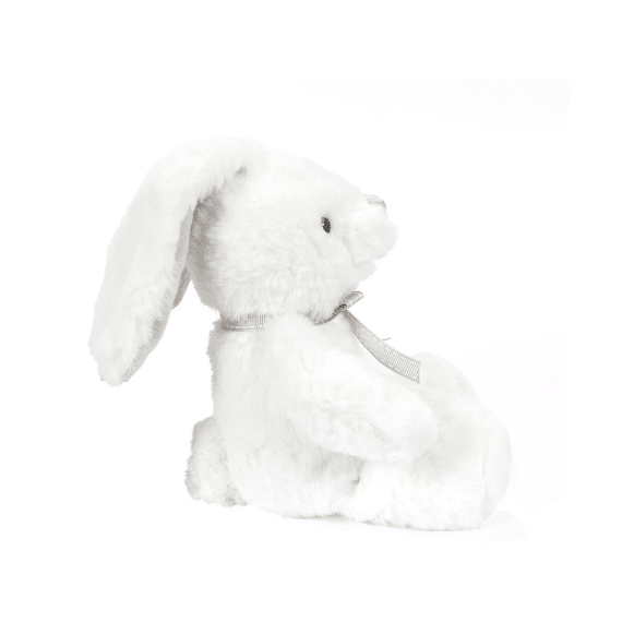 Knuffel Konijn Wit 18cm Met Grijze Strik
