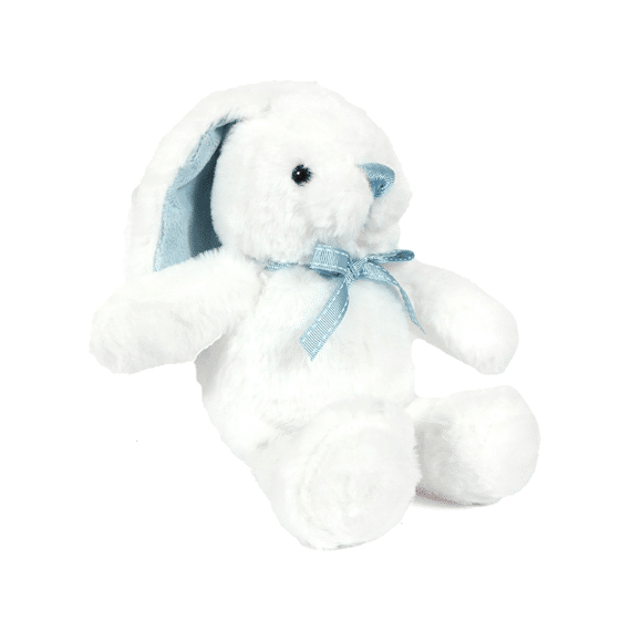 Knuffel Konijn Wit 18cm Met Blauwe Strik