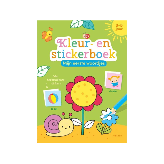 Kleur- En Stickerboek Mijn Eerste Woordjes 3-5 Jaar