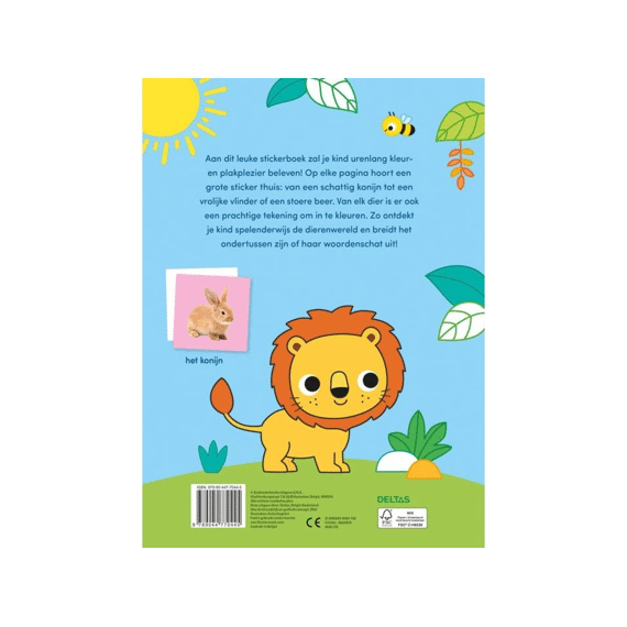 Kleur- En Stickerboek Lieven Dieren 3-5 Jaar