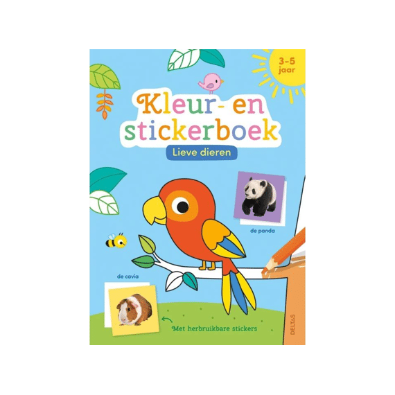 Kleur- En Stickerboek Lieven Dieren 3-5 Jaar