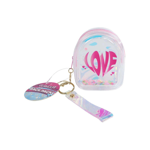Glamour Rugzakje Love Holografisch 10cm
