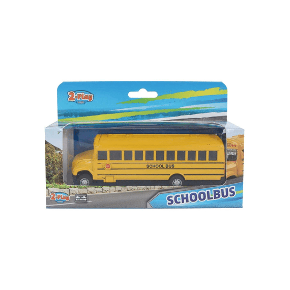 2-play Amerikaanse Schoolbus Die Cast Pull Back 14cm