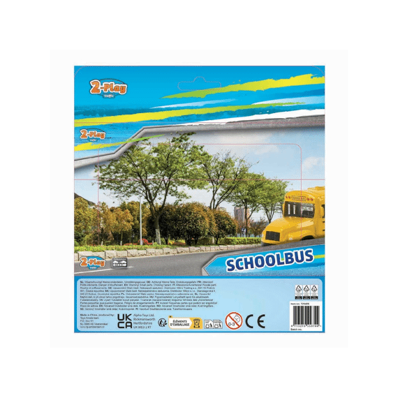 2-play Amerikaanse Schoolbus Die Cast Pull Back 14cm