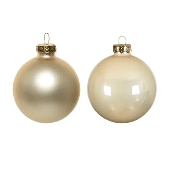 Kerstballen Glas Mix 20st. Parel