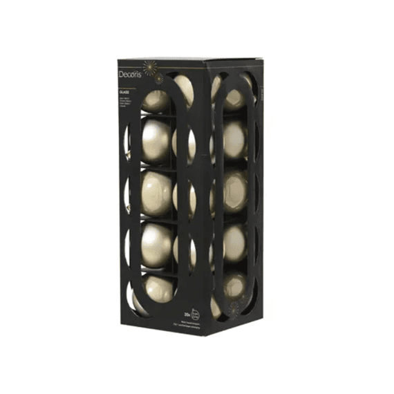 Kerstballen Glas Mix 20st. Parel