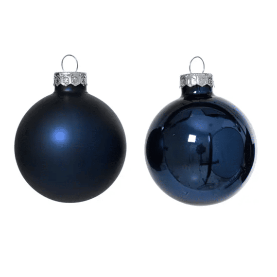 Kerstballen Glas Mix 20st. Nachtblauw