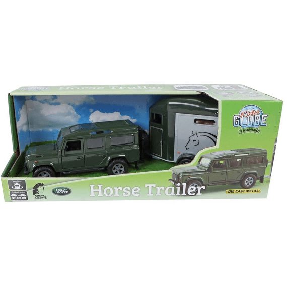 Kids Globe Land Rover Met Cheval Liberte Paardentrailer Die Cast Pull Back 26cm