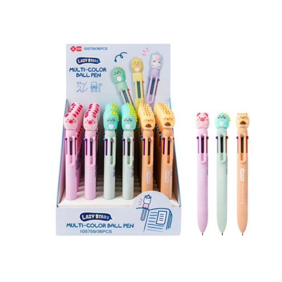 Lazy Stars Meerkleurige Balpen Assortiment Varken/dinosaurus/eekhoorn