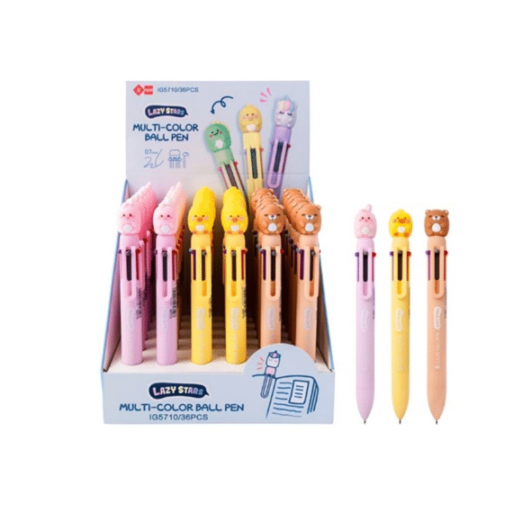 Lazy Stars Meerkleurige Balpen Assortiment Konijn/eend/beer