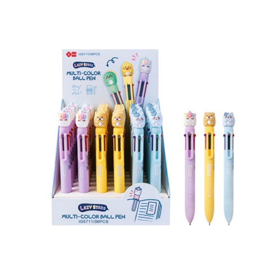 Lazy Stars Meerkleurige Balpen Assortiment Eenhoorn/hond/kat