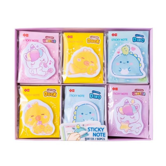 Lazy Stars Sticky Notes Assortiment Eenhoorn/eend/dinosarus