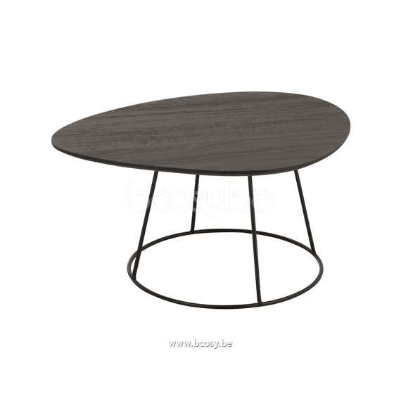 Bijzettafel Rond/ovaal Ijzer Zwart/Bruin Large