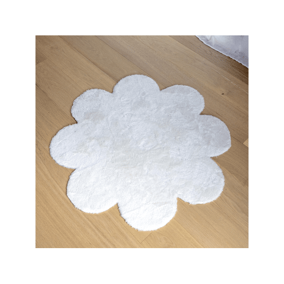 Living Nature Tapijt Flower Ecru 100x100cm