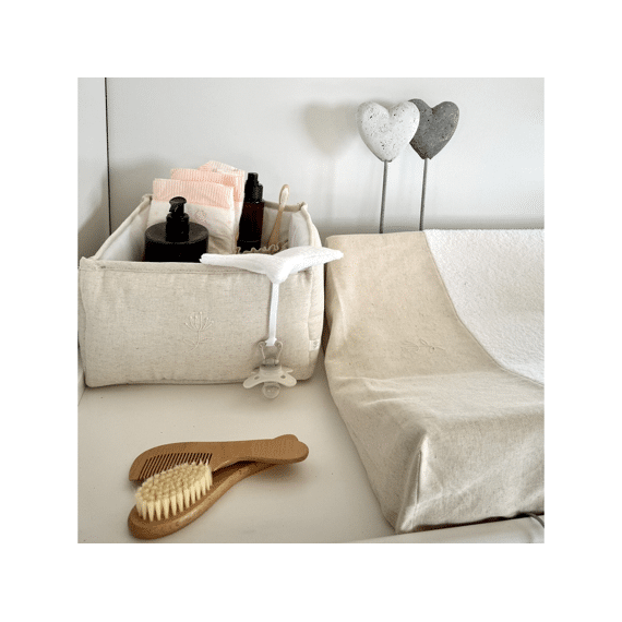 Living Nature Verzorgingsmandje Linnen Beige