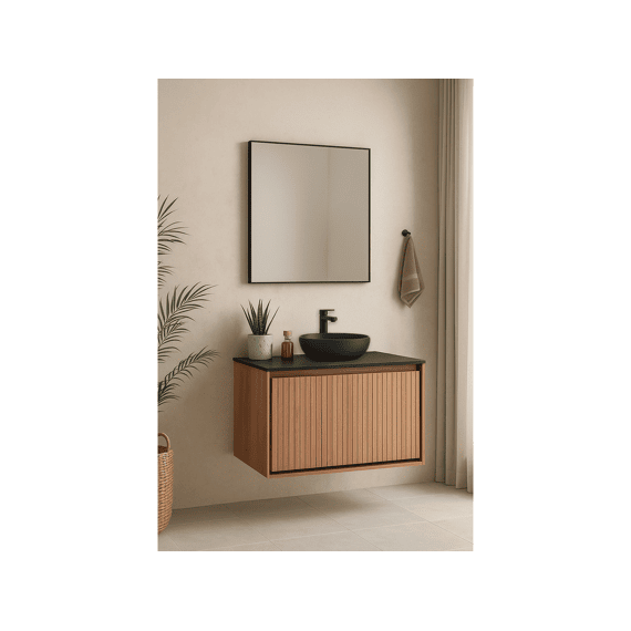 Thys Onderkast Solo Goya Eik/zwart Mat 2 Schuiven 80 Cm