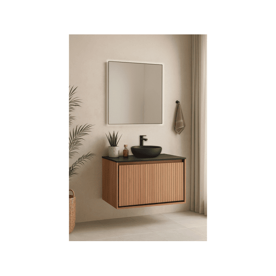 Thys Onderkast Solo Goya Eik/zwart Mat 2 Schuiven 80 Cm