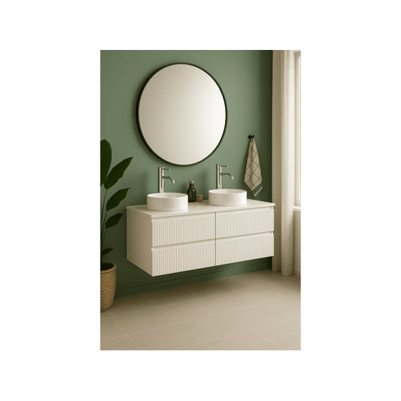 Thys Onderkast Solo Manhattan Witlak Glans Groef 2 Schuiven 120 Cm