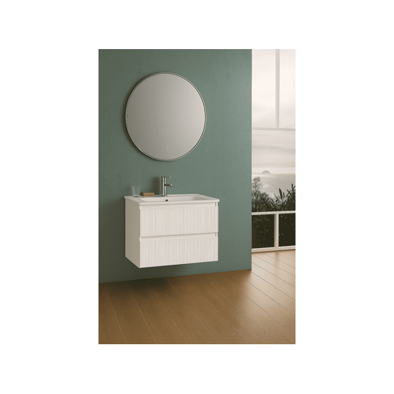 Thys Onderkast Solo Manhattan Witlak Glans Groef 2 Schuiven 80 Cm
