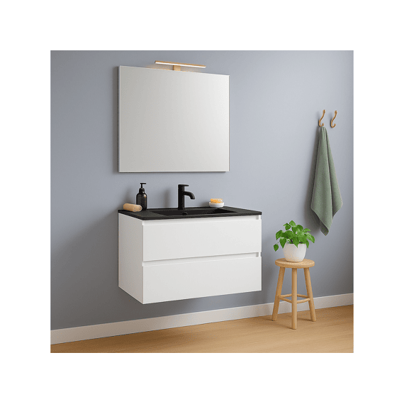 Thys Onderkast Solo Valentina Mat Witlak 2 Schuiven 80 Cm