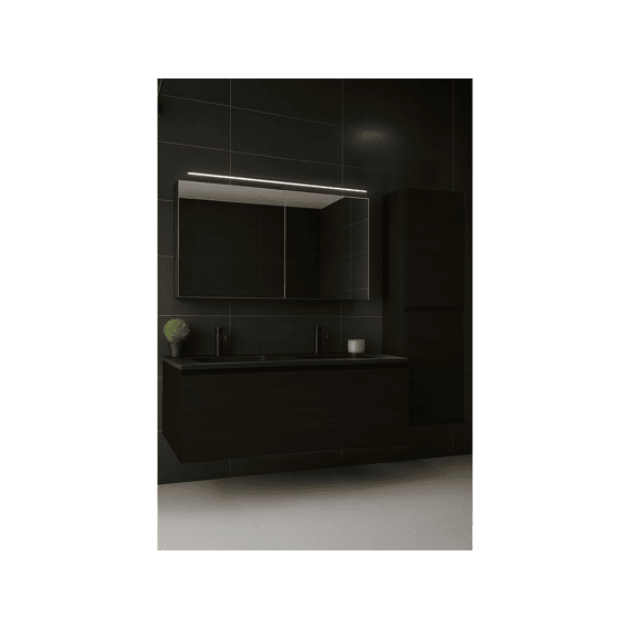 Thys Onderkast  Trendline Eik Horizontaal, Real Wood Black Style 120 Cm Glijst Hout