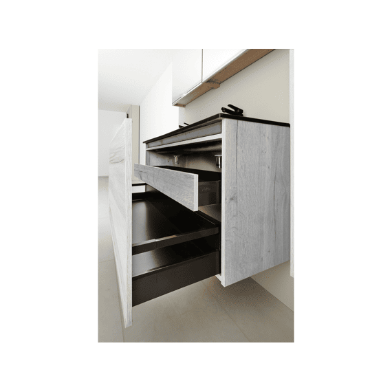 Thys Onderkast  Trendline Eik Horizontaal, Real Wood Grijs Luxe 160 Cm Glijst Hout