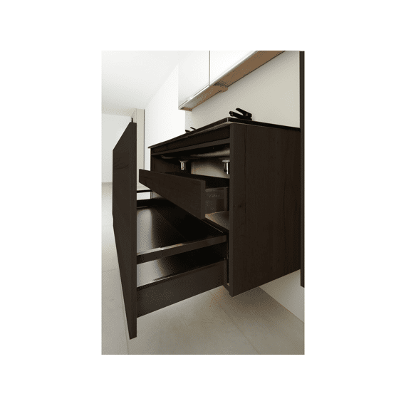 Thys Onderkast  Trendline Eik Horizontaal, Real Wood Black Luxe 160 Cm Glijst Hout
