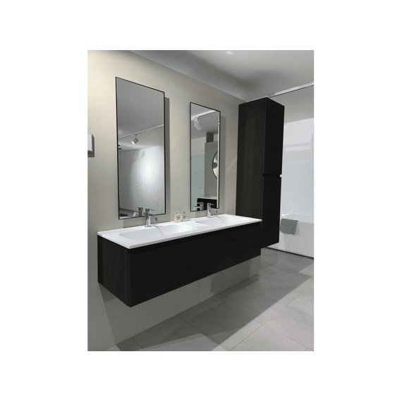 Thys Onderkast  Trendline Eik Horizontaal, Real Wood Black Slim 34 Cm X 160 Cm Glijst Hout