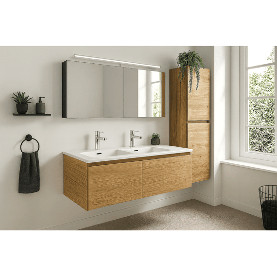Thys Keramiek Lavabo Velluto Glanzend Wit  121x46cm