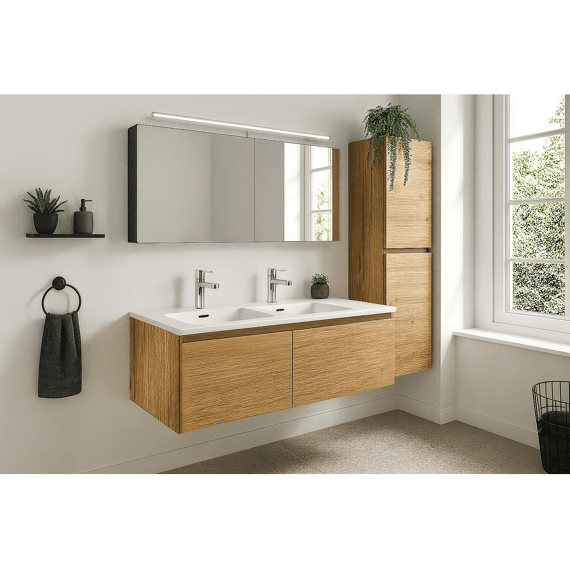 Thys Keramiek Lavabo Velluto Glanzend Wit  121x46cm