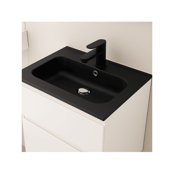 Thys Polybeton Lavabo  Mat Zwart Romee 61x46cm