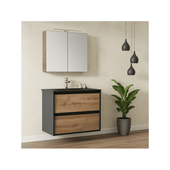 Thys Spiegelkast Trendline Prime Oak 80cmx70cm Dubbele Deur