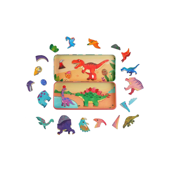 Mieredu Magnetische Puzzeldoos Reis Dinosaurusland Bevat 2 Scènes