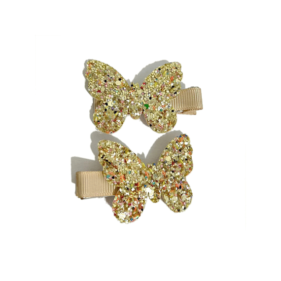 Busy Lizzie Clips Butterflies Glitter