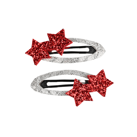 Busy Lizzie Haarclips Stars Red