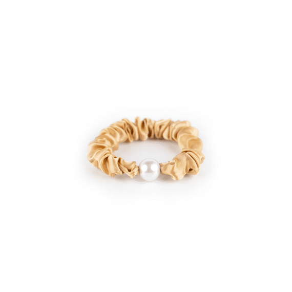 Busy Lizzie Scrunchie Peral Gold