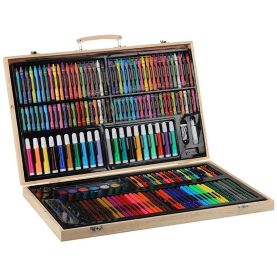 Schilder- En Tekenset In Houten Koffer