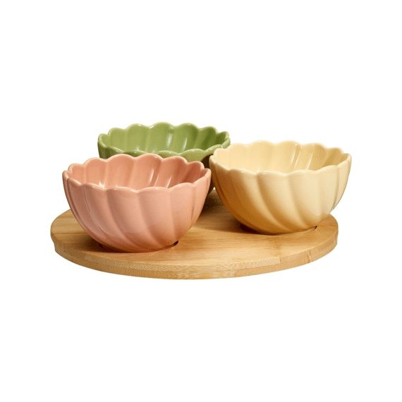 Serveerset 4sts Gres Aardewerk