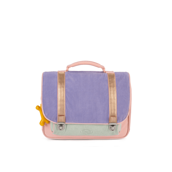 Stones And Bones Boekentas Cassis Corduroy Lavender & Aqua