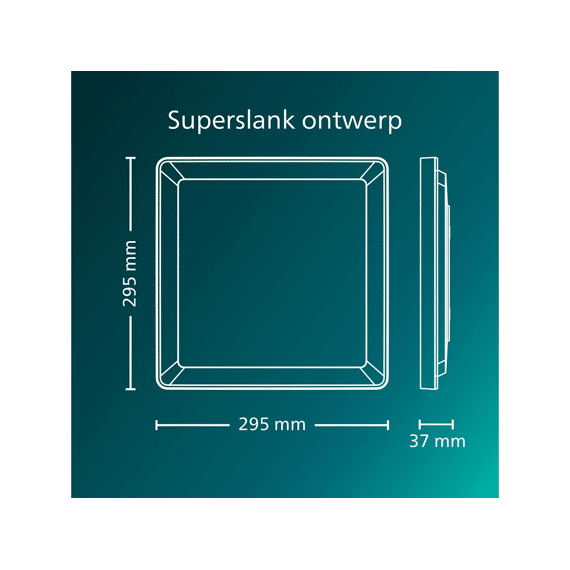 Philips Valen Plafondlamp Afstandsbediening Vierkant Zwart 13w 22-27-40-65k Warm Glow