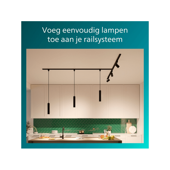 Philips Easylink 2m Rail Zwart Met Vermogen