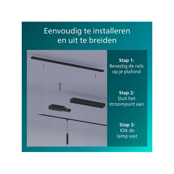 Philips Easylink Paxie Hanglamp 1x5w Zwart