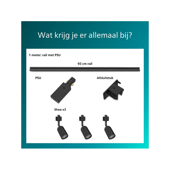 Philips Easylink Shea Spot 3x5w Zwart Starters-Kit