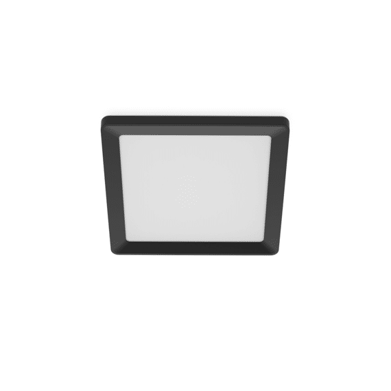 Philips Valen Plafondlamp Afstandsbediening Vierkant Zwart 17w 22-27-40-65k Warm Glow