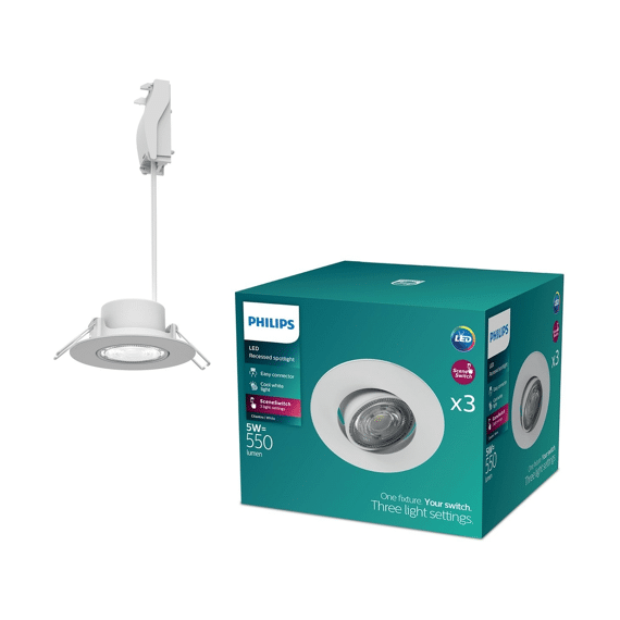 Philips Cilantro 3-Step Dimbaar 070 5w 40k Wit 3-Pack