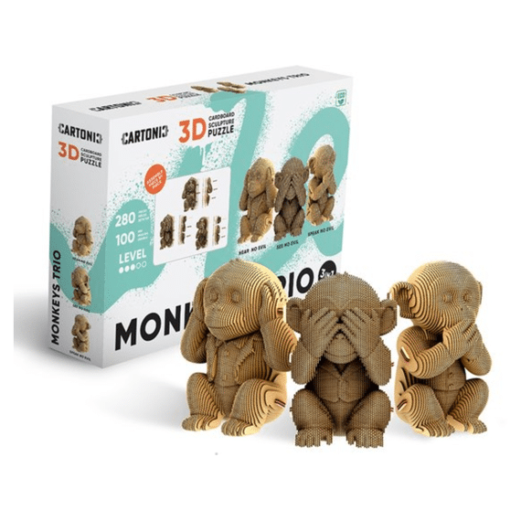 Cartonic 3d Puzzel Trio Monkeys