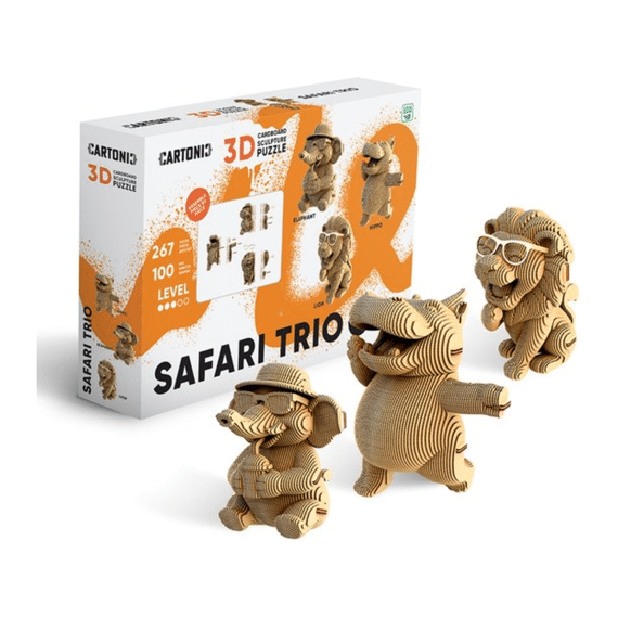 Cartonic 3d Puzzel Trio Safari