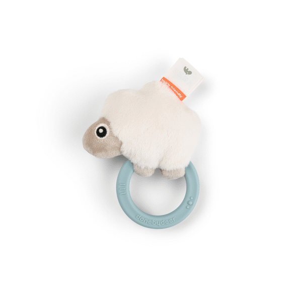 Done By Deer Sensorische Rammelaar Met Bijtring Sheepy Blue